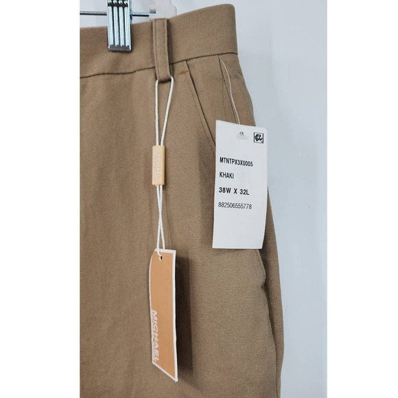 New‎ NWT Men's Michael Michael Kors Khaki Pants Size 38 X 32 Dress Pants Khaki - Picture 8 of 11